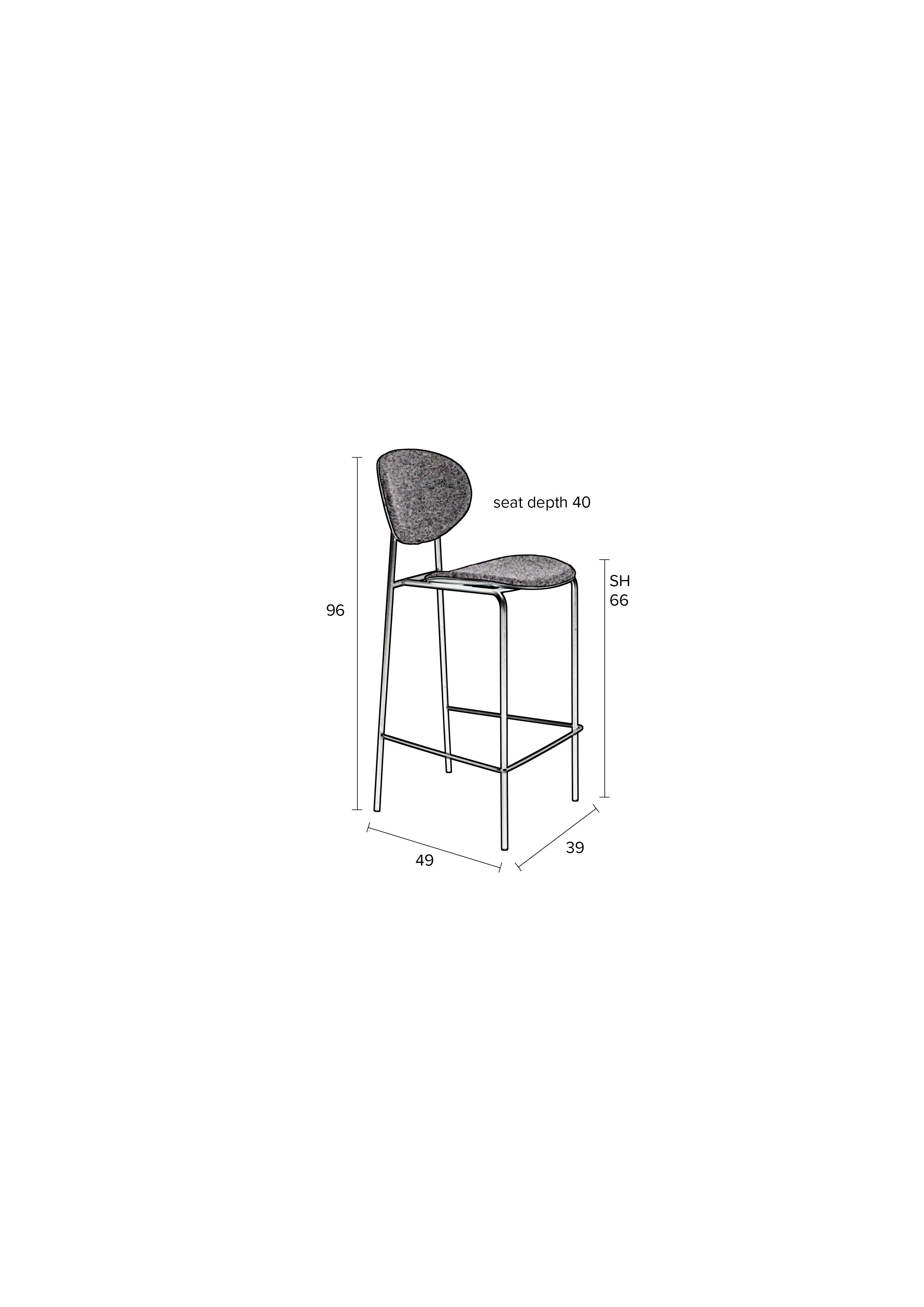 Counter Stool Donny Grey